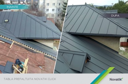 Acoperis Novatik METAL CLICK Click, Click S, Click Silent Tabla prefaltuita pentru acoperisuri faltuite
