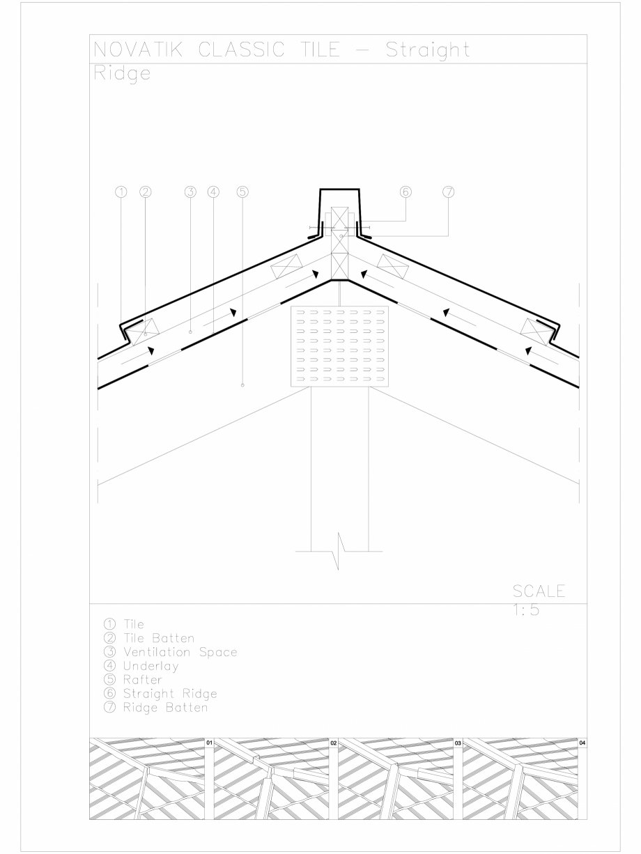 Pagina 1 - CAD-DWG Novatik Classic Tile - Ridge Straight Novatik NATURA Detaliu de produs 