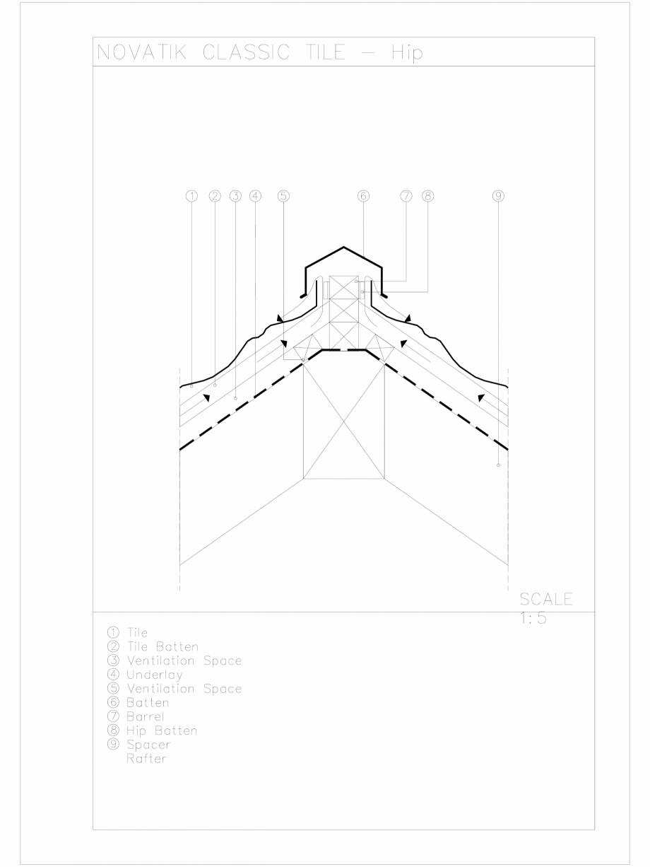 Pagina 1 - CAD-DWG Novatik Classic Tile - Hip Novatik NATURA Detaliu de produs 