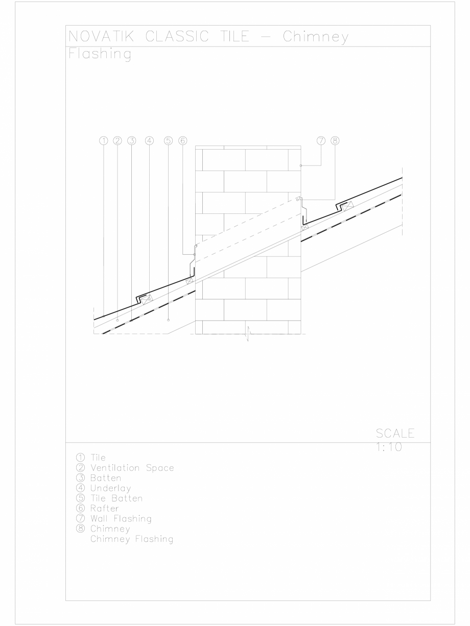 Pagina 1-CAD-DWG Novatik Classic Tile - Chimney Flashing 2 Novatik NATURA Detaliu de produs 