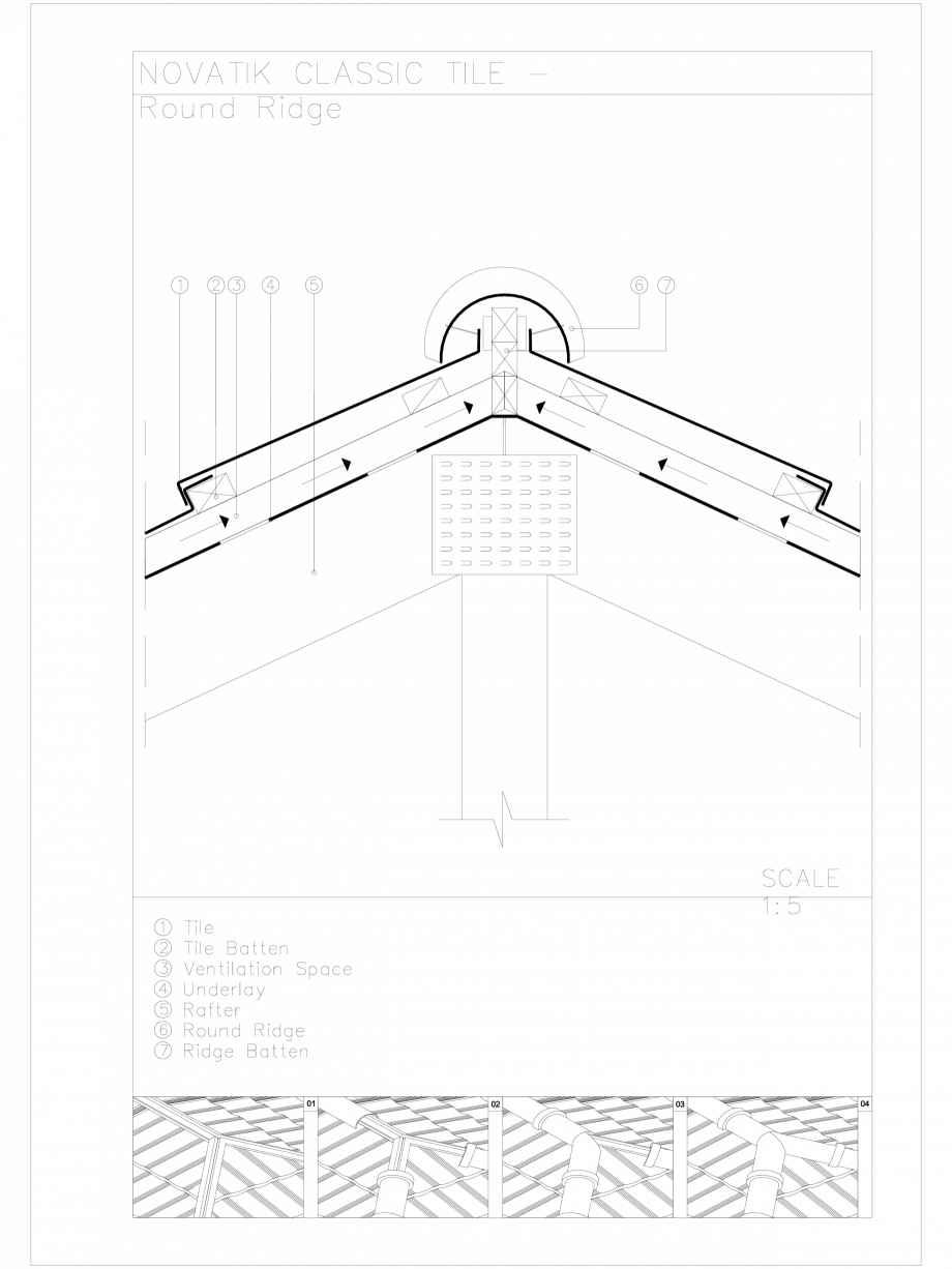 Pagina 1-CAD-DWG Novatik Roman Tile - Ridge_Round Novatik NATURA Detaliu de produs 
