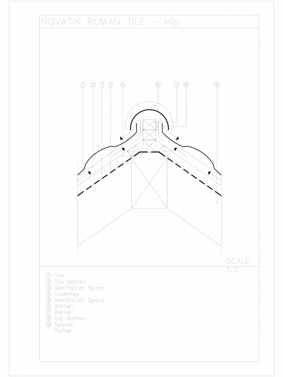 Pagina 1 - CAD-DWG Novatik Roman Tile - Hip Novatik NATURA Detaliu de produs 