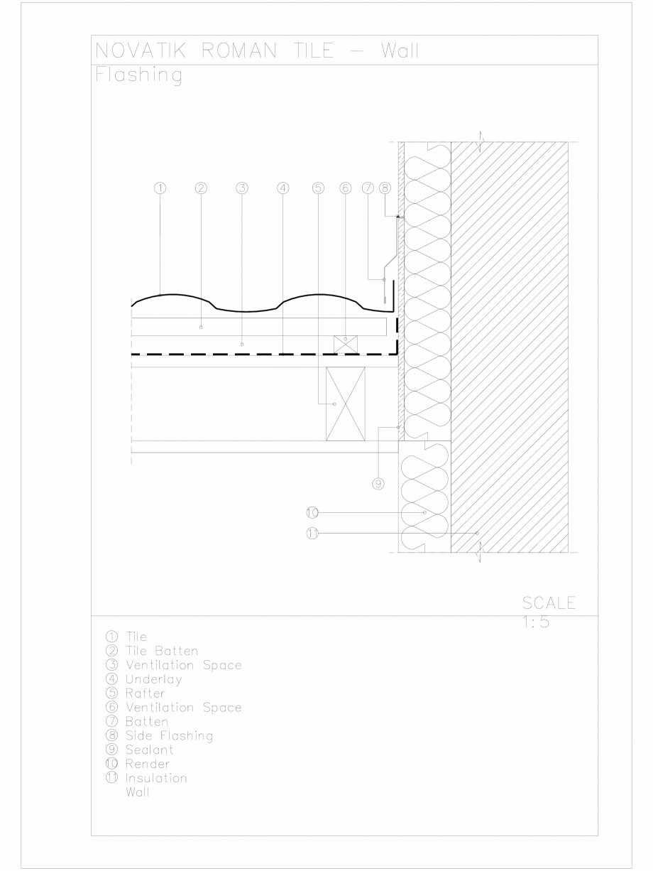 Pagina 1-CAD-DWG Novatik Roman Tile - Wall Flashing 1 Novatik NATURA Detaliu de produs 