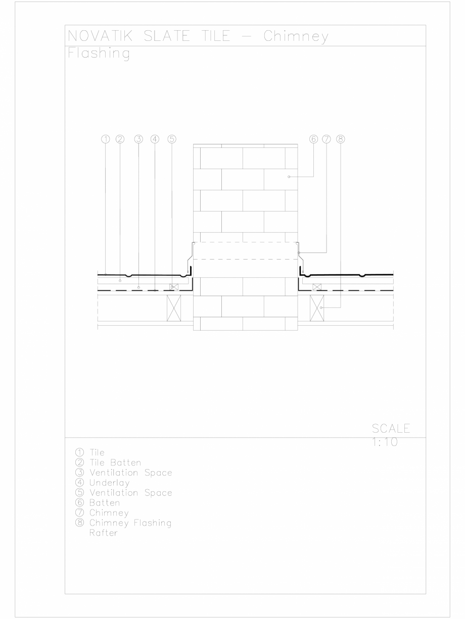 Pagina 1-CAD-DWG Novatik Slate Tile - Chimney Flashing 1 Novatik NATURA Detaliu de produs 