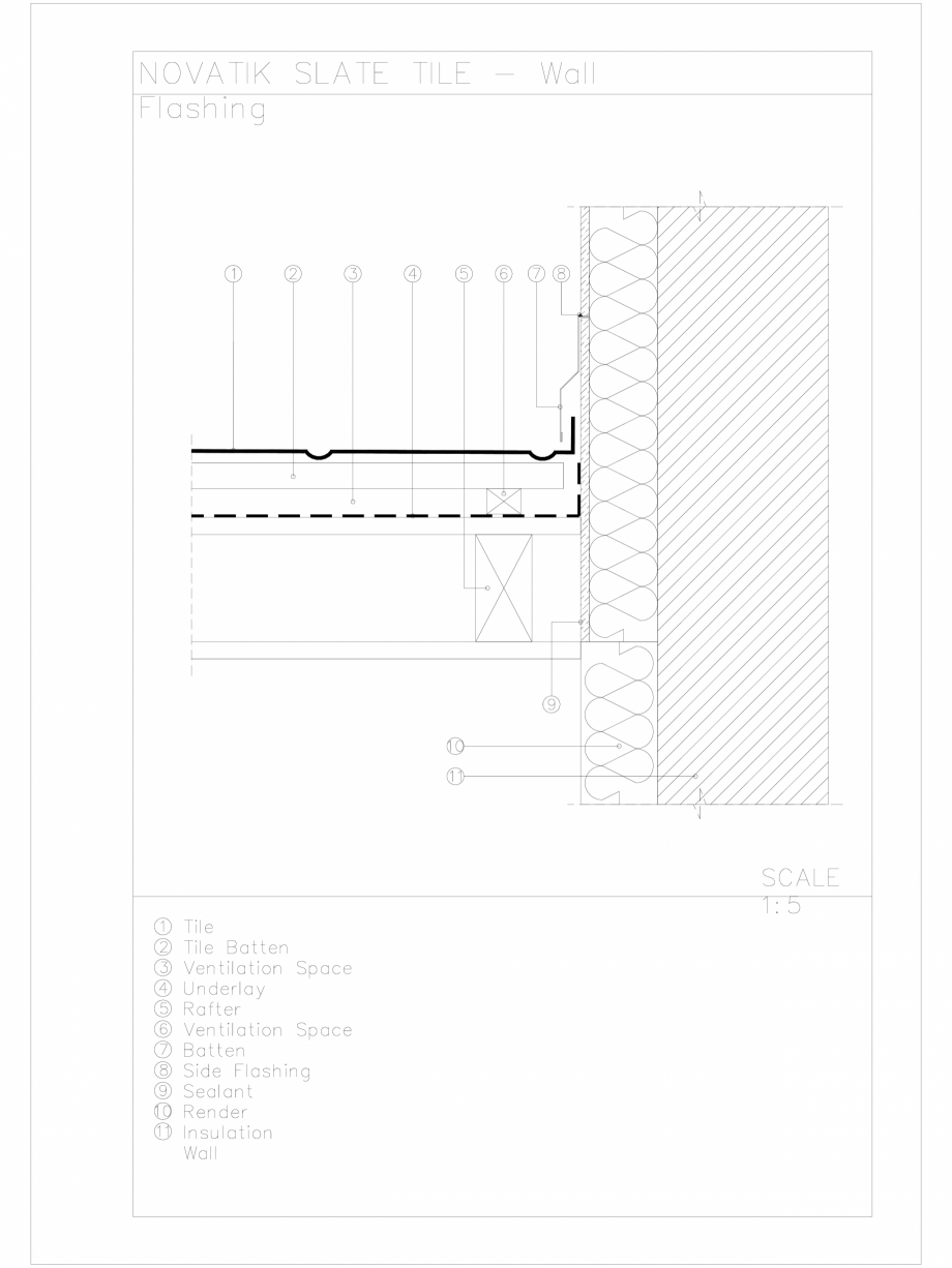 Pagina 1 - CAD-DWG Novatik Slate Tile - Wall Flashing 1 Novatik NATURA Detaliu de produs 