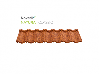 Novatik NATURA CLASSIC-Terra Rossa CLASSIC Paletar tigle metalice cu acoperire de roca vulcanica