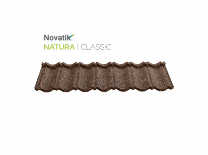 Novatik NATURA CLASSIC_Brown Earth CLASSIC Paletar tigle metalice cu acoperire de roca vulcanica