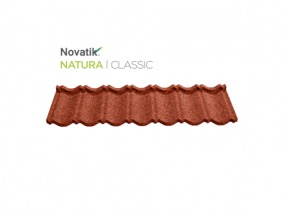 Novatik NATURA CLASSIC_Red Clay CLASSIC Paletar tigle metalice cu acoperire de roca vulcanica