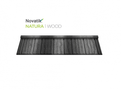 Novatik NATURA WOOD_Antic Black WOOD Paletar - Tigle metalice cu acoperire de roca vulcanica