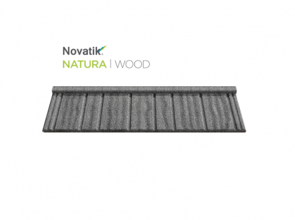 Novatik NATURA WOOD_Graphite Grey WOOD Paletar - Tigle metalice cu acoperire de roca vulcanica