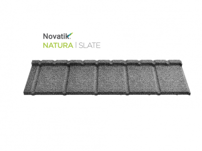 Novatik NATURA SLATE_Graphite Greu-2023 SLATE Paletar - Tigle metalice cu acoperire de roca vulcanica