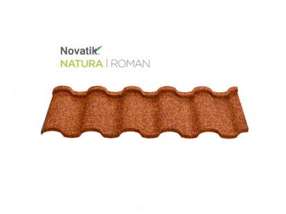 Novatik NATURA ROMAN_Terra Rossa ROMAN Paletar - Tigla metalica cu acoperire de roca vulcanica