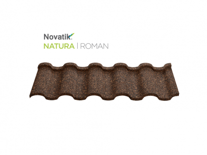 Novatik NATURA ROMAN_Brown Earth ROMAN Paletar - Tigla metalica cu acoperire de roca vulcanica