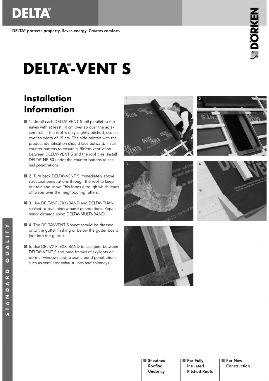 Pagina 1 - Membrane pentru acoperisuri neventilate cu astereala
 DELTA VENT S Instructiuni montaj,...