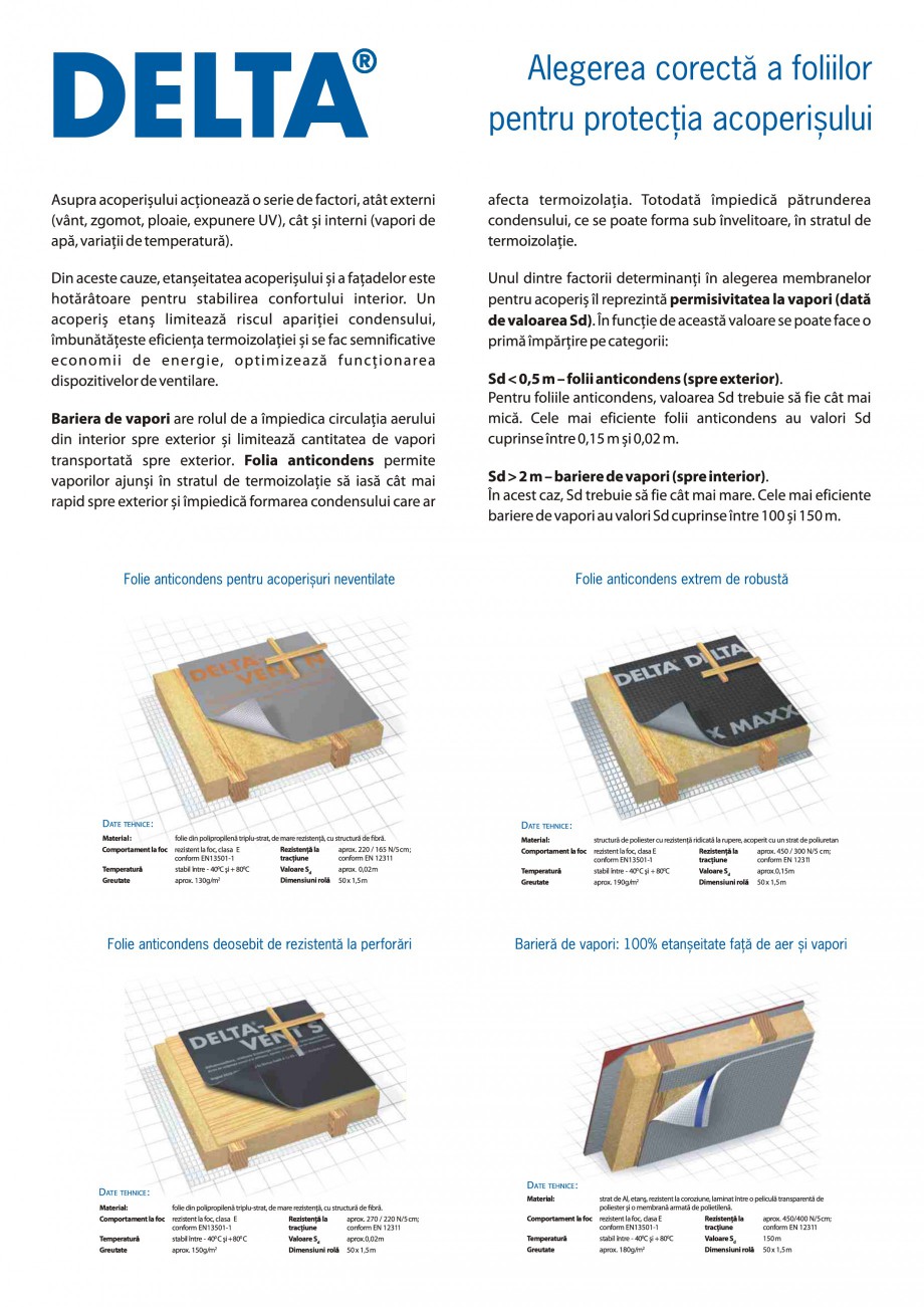 Pagina 1-Alegerea corecta a foliilor pentru protectia acoperisului DELTA MAXX, VENT N, VENT S Catalog,...