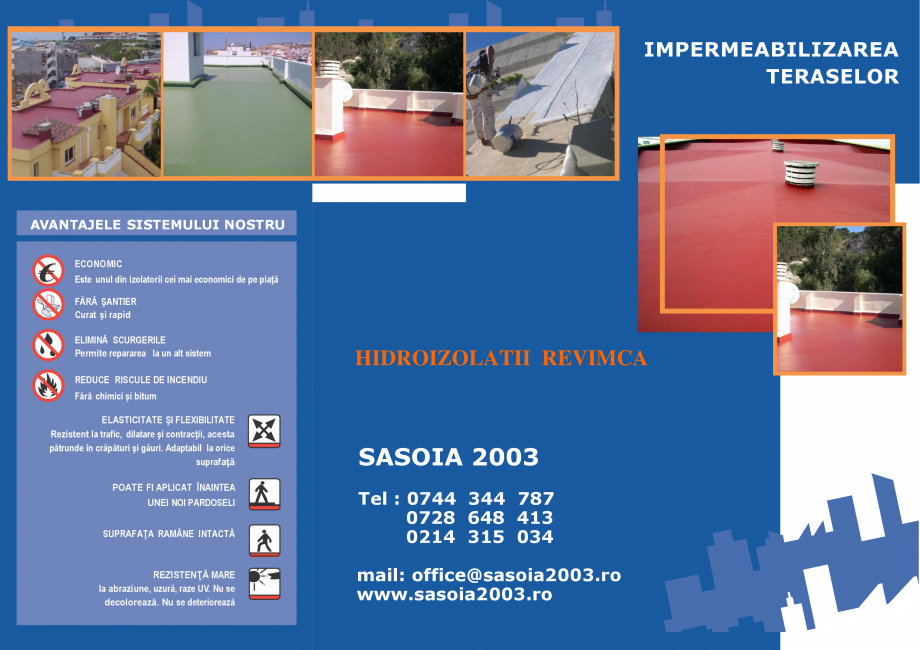 Pagina 1 - Hidroizolatii Revimca - Impermeabilizarea teraselor SASOIA Catalog, brosura Romana...
