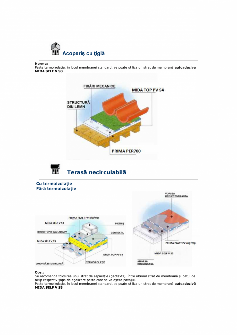 Pagina 1-Schita membrane termosudabile   SASOIA Fisa tehnica Romana Acoperiş cu ţiglã
Norme:
Peste...