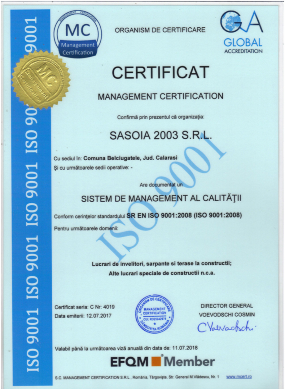 Pagina 1-Certificat managementul calitatii SASOIA Certificare produs Romana 