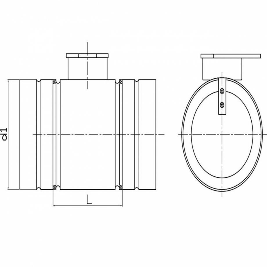 Pagina 1-Schita tehnica ALLVENT ENGINEERING Conector clapeta inchidere Fisa tehnica 