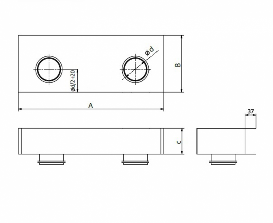 Pagina 1-Schita tehnica ALLVENT ENGINEERING Plenum 2x75 Fisa tehnica 