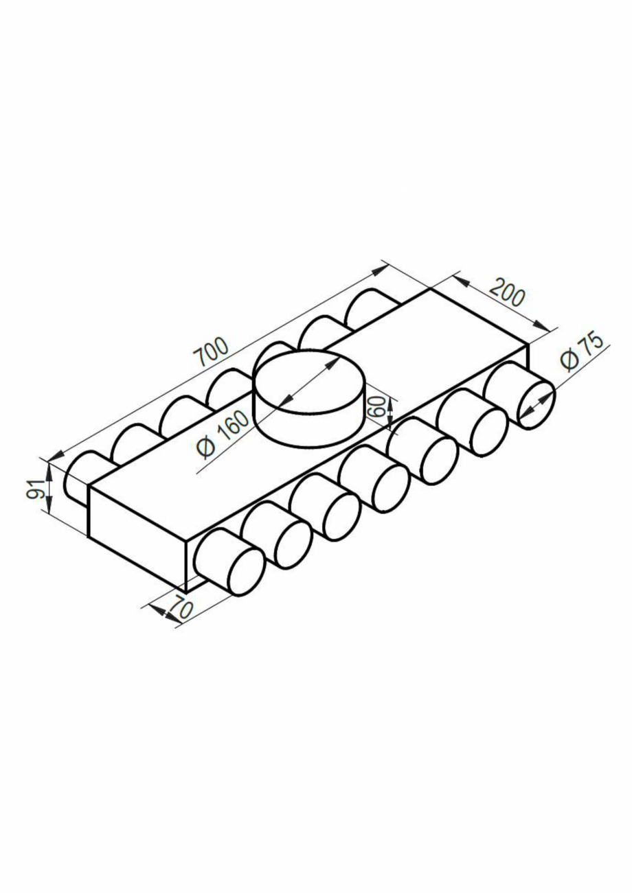 Pagina 1-Schita tehnica ALLVENT ENGINEERING Distribuitor plat 14x75 Fisa tehnica 