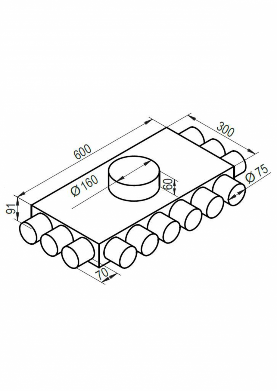Pagina 1-Schita tehnica ALLVENT ENGINEERING Distribuitor plat 12x75 Fisa tehnica 