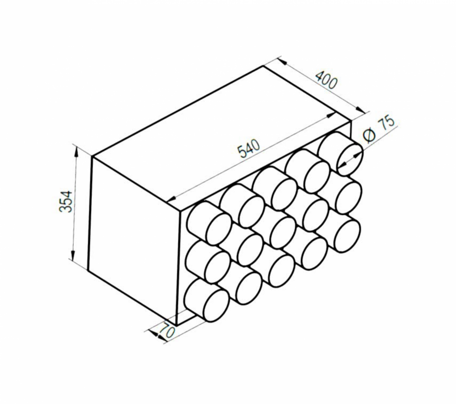 Pagina 1-Schita tehnica ALLVENT ENGINEERING Distribuitor axial 15x Fisa tehnica 