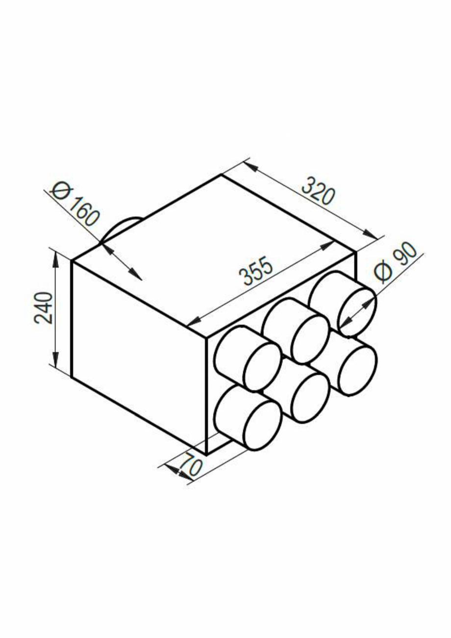 Pagina 1-Schita tehnica ALLVENT ENGINEERING Distribuitor axial 6x Fisa tehnica 