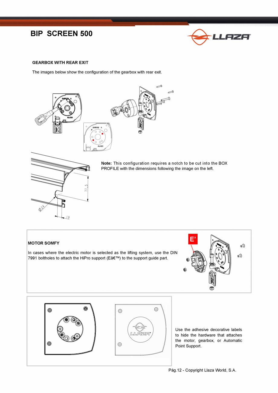 Pagina 12-Rulou din material textil perforat LLAZA Bip 500 Fisa tehnica Engleza  the third
figure from the...