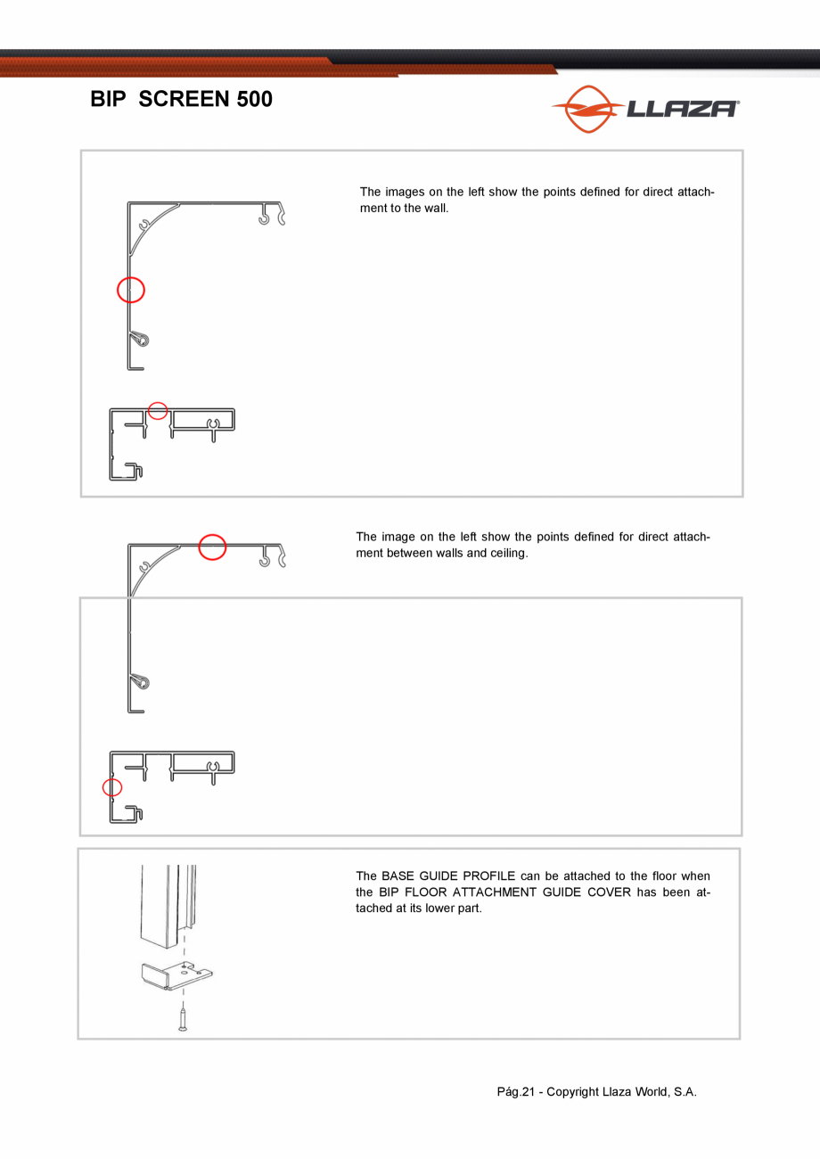 Pagina 21-Rulou din material textil perforat LLAZA Bip 500 Fisa tehnica Engleza 