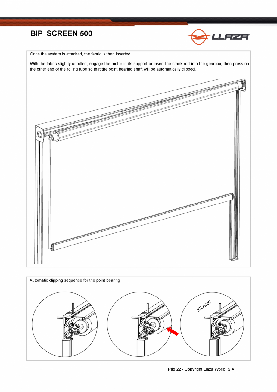 Pagina 22-Rulou din material textil perforat LLAZA Bip 500 Fisa tehnica Engleza 