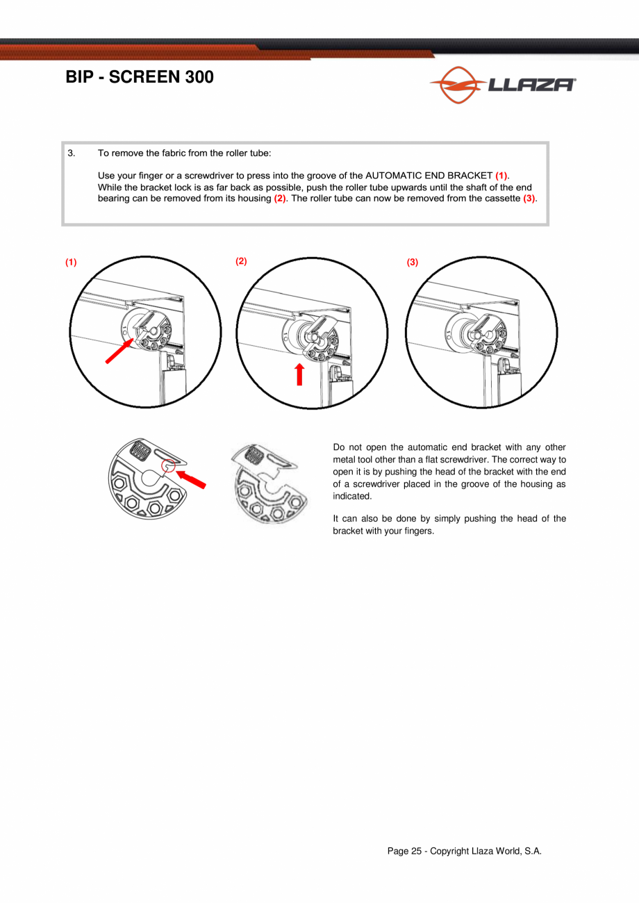Pagina 25-Rulou din material textil perforat LLAZA Bip 300 Fisa tehnica Engleza 