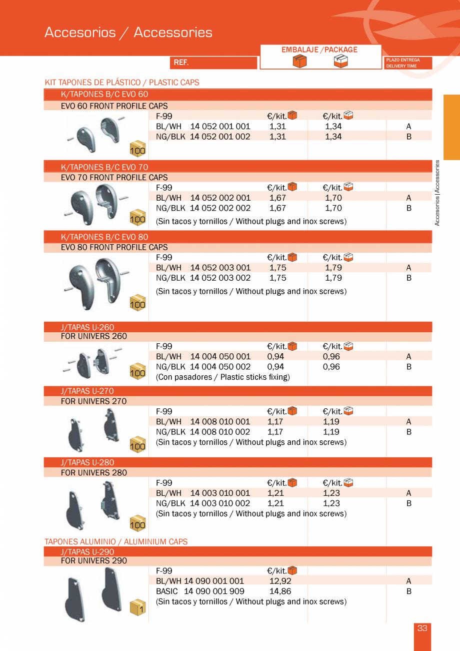 Pagina 68-Lista de preturi LLaza LLAZA Bip 300, Bip 500, Maxi Screen, Aluminiu, Lemn Catalog, brosura Engleza ...