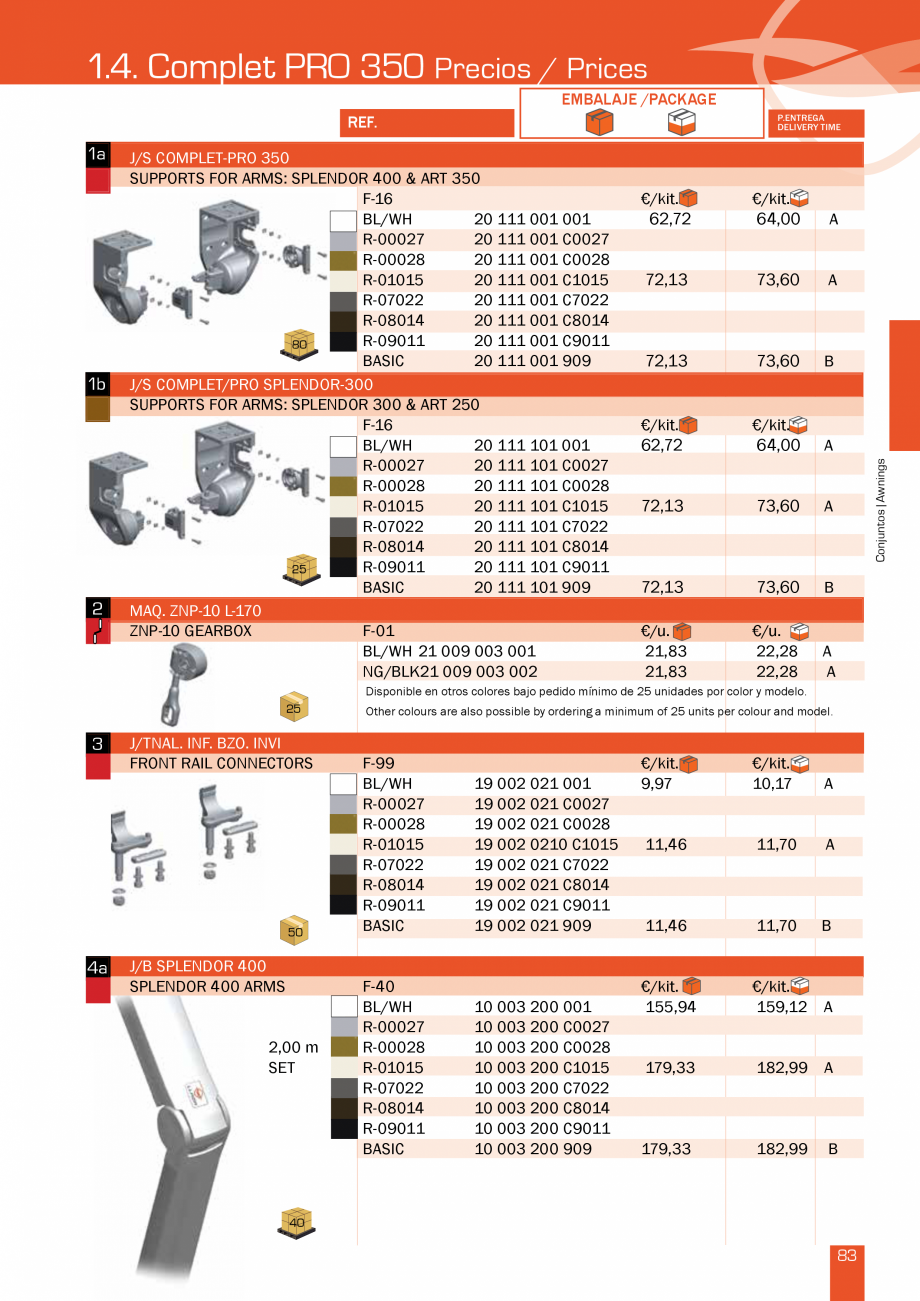 Pagina 168-Lista de preturi LLaza LLAZA Bip 300, Bip 500, Maxi Screen, Aluminiu, Lemn Catalog, brosura Engleza ...