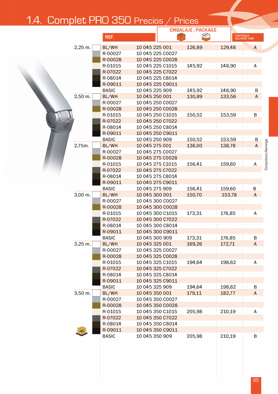 Pagina 172-Lista de preturi LLaza LLAZA Bip 300, Bip 500, Maxi Screen, Aluminiu, Lemn Catalog, brosura Engleza ...