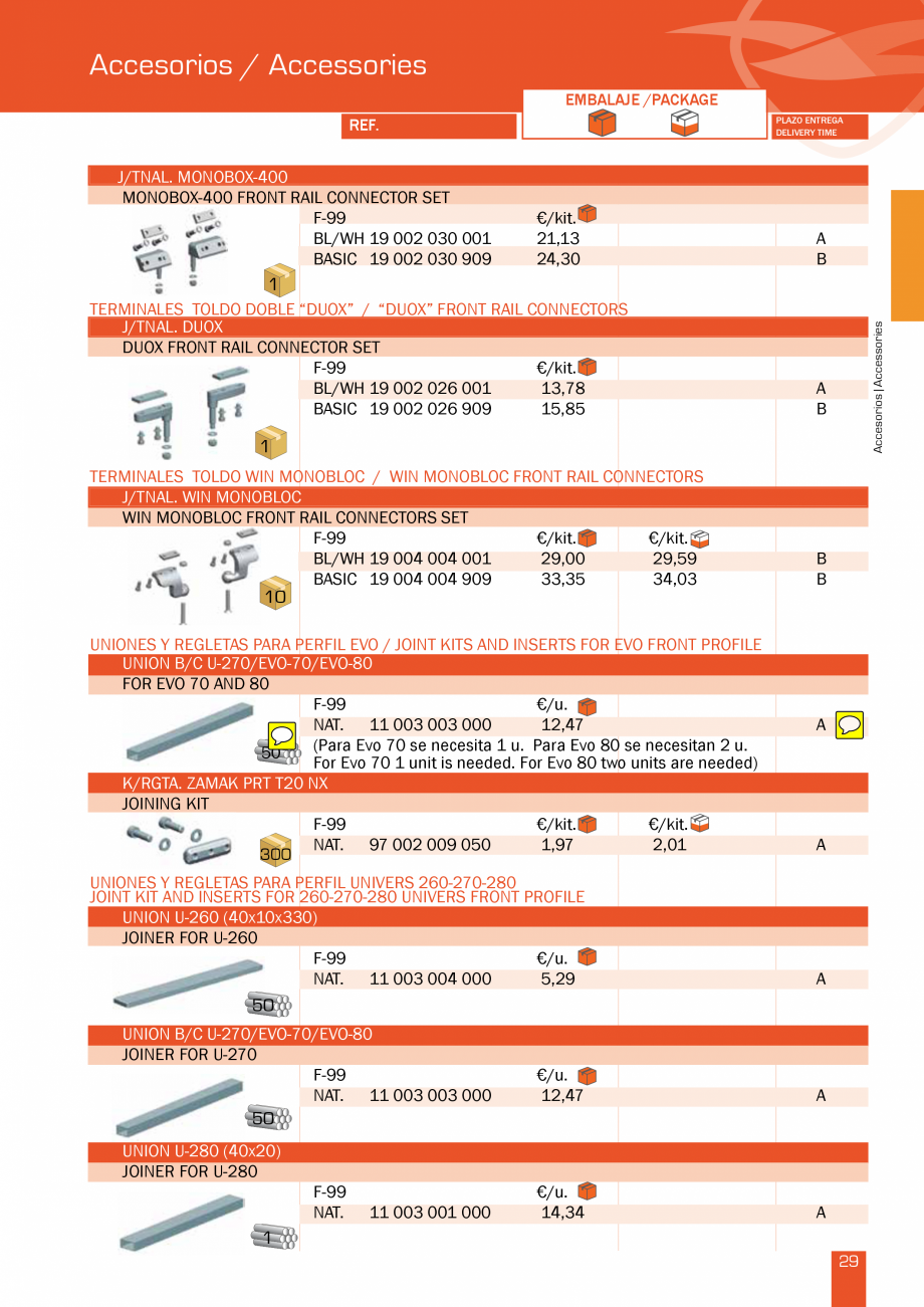 Pagina 59-Lista de preturi LLaza LLAZA Bip 300, Bip 500, Maxi Screen, Aluminiu, Lemn Catalog, brosura Engleza ...