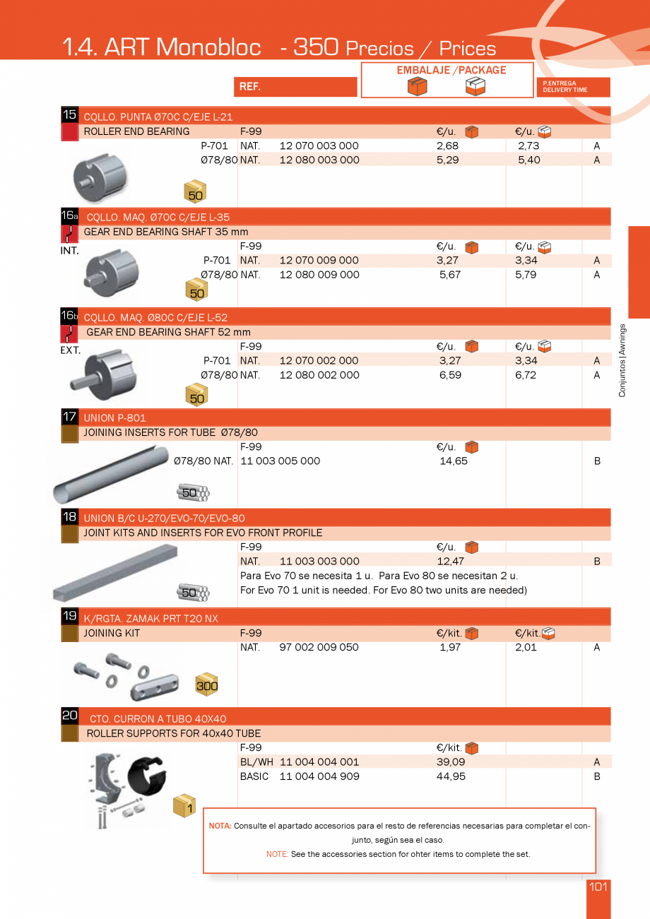 Pagina 203-Lista de preturi LLaza LLAZA Bip 300, Bip 500, Maxi Screen, Aluminiu, Lemn Catalog, brosura Engleza ...