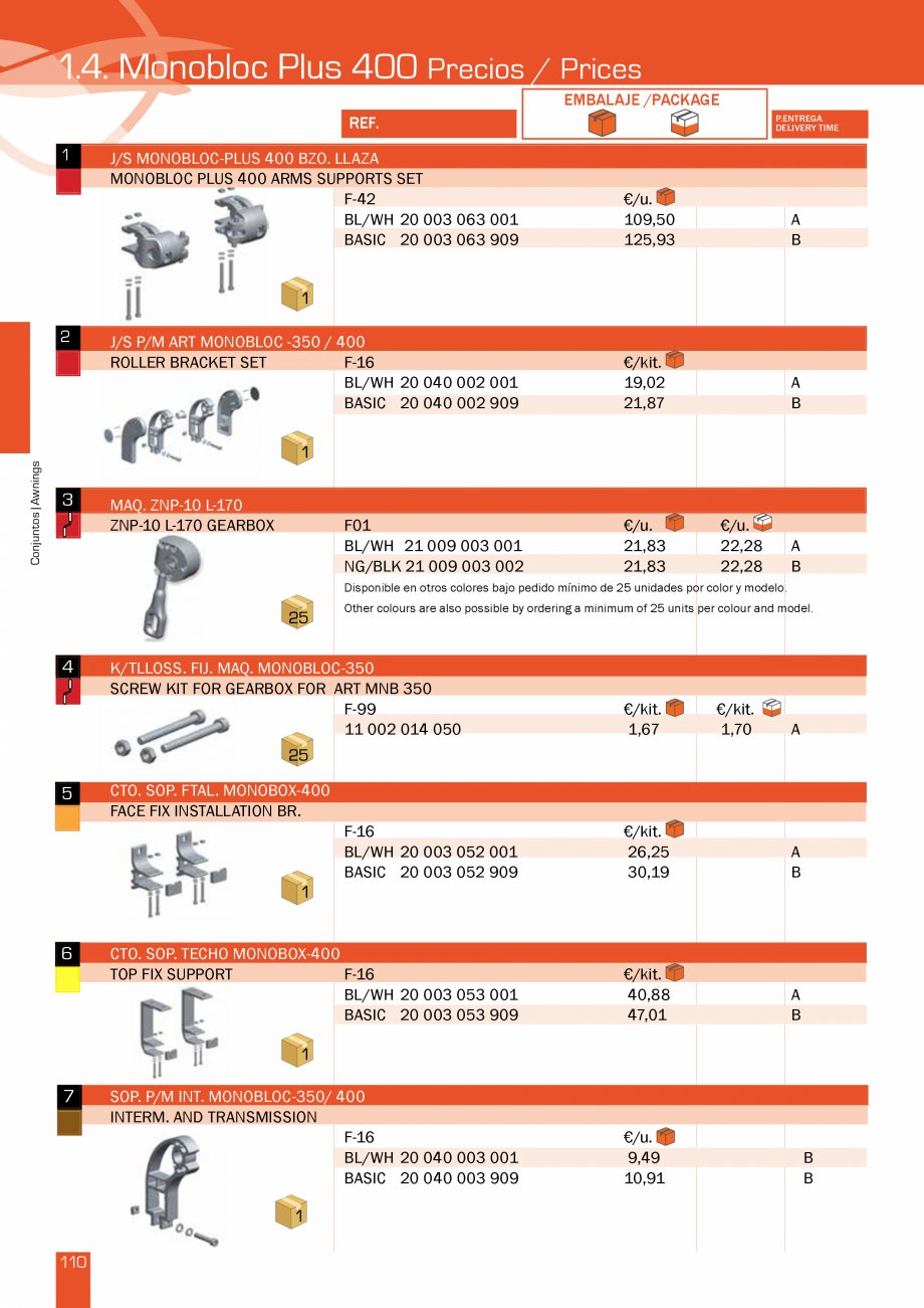 Pagina 221-Lista de preturi LLaza LLAZA Bip 300, Bip 500, Maxi Screen, Aluminiu, Lemn Catalog, brosura Engleza ...