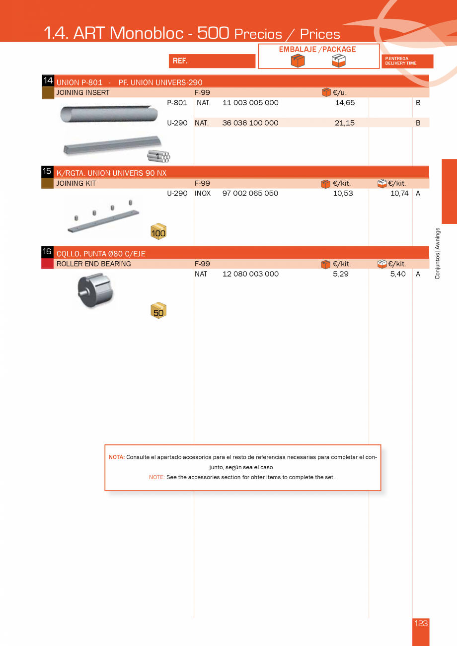 Pagina 247-Lista de preturi LLaza LLAZA Bip 300, Bip 500, Maxi Screen, Aluminiu, Lemn Catalog, brosura Engleza ...