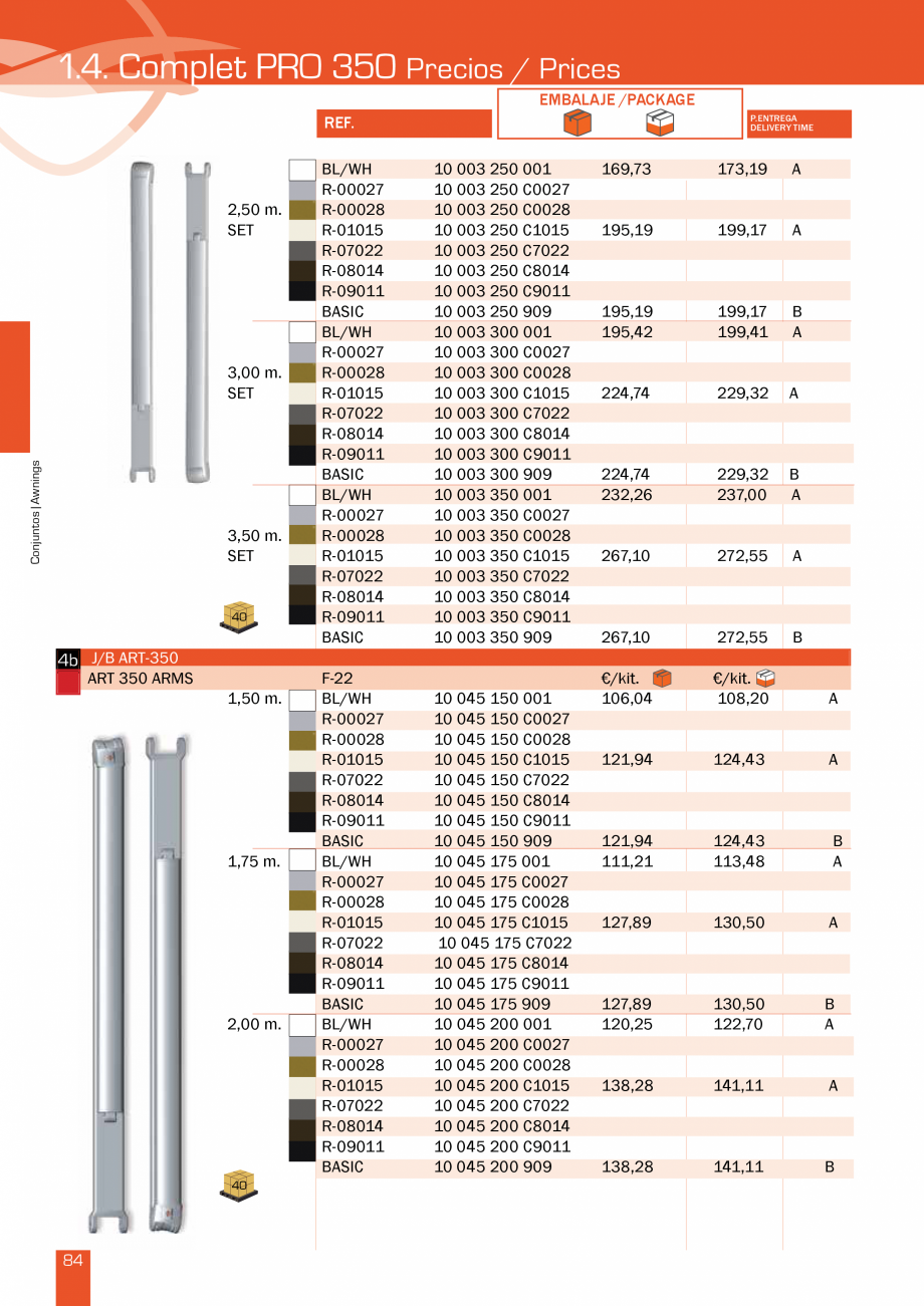 Pagina 169-Lista de preturi LLaza LLAZA Bip 300, Bip 500, Maxi Screen, Aluminiu, Lemn Catalog, brosura Engleza ...