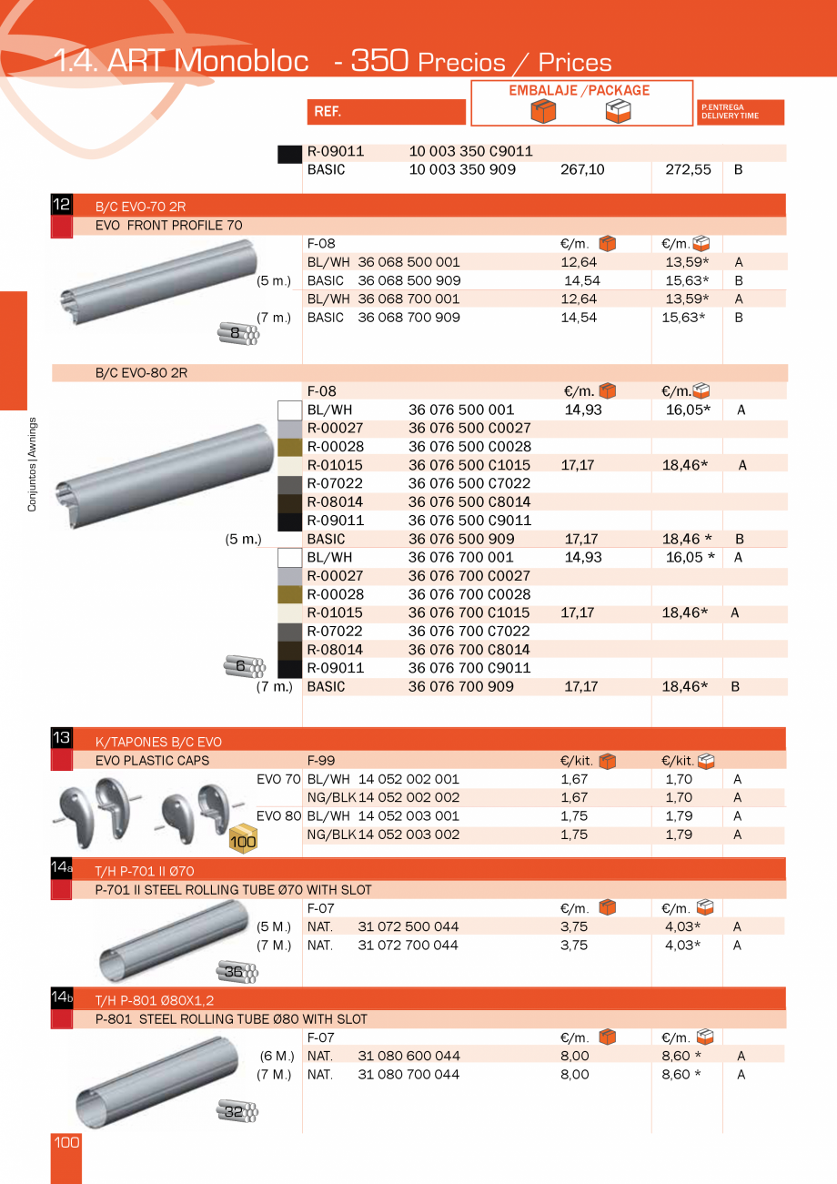 Pagina 202-Lista de preturi LLaza LLAZA Bip 300, Bip 500, Maxi Screen, Aluminiu, Lemn Catalog, brosura Engleza ...