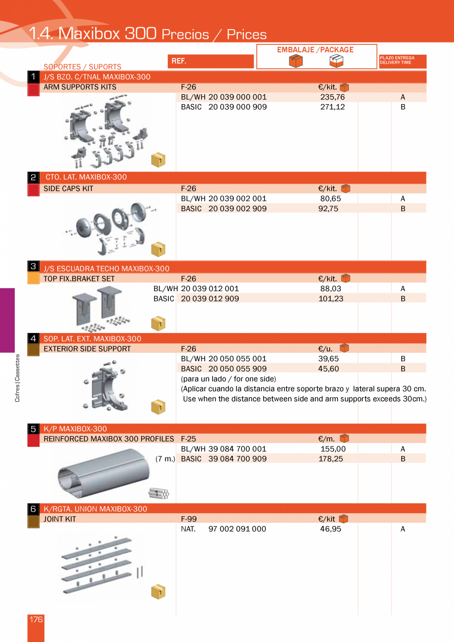 Pagina 354-Lista de preturi LLaza LLAZA Bip 300, Bip 500, Maxi Screen, Aluminiu, Lemn Catalog, brosura Engleza ...