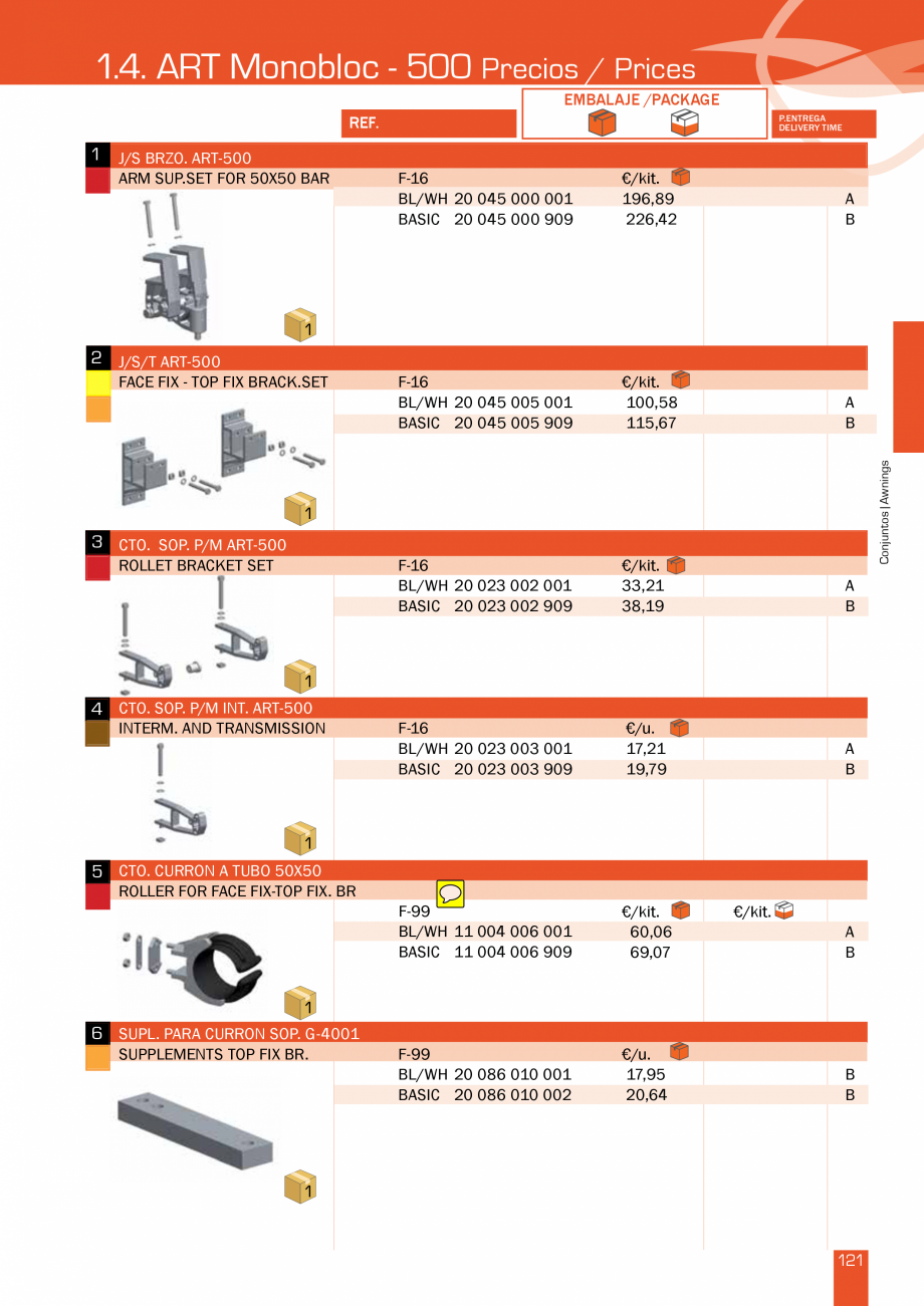 Pagina 244-Lista de preturi LLaza LLAZA Bip 300, Bip 500, Maxi Screen, Aluminiu, Lemn Catalog, brosura Engleza ...