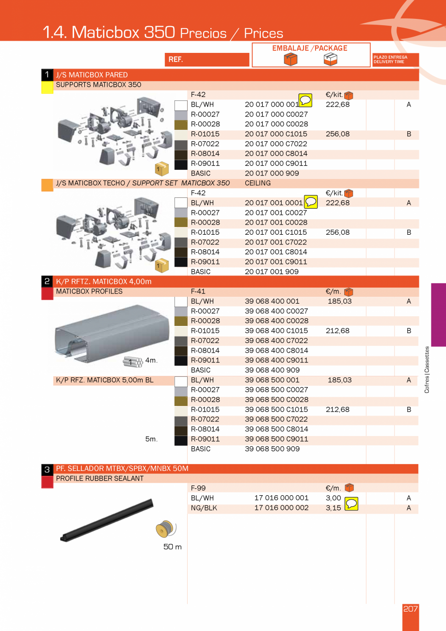 Pagina 416-Lista de preturi LLaza LLAZA Bip 300, Bip 500, Maxi Screen, Aluminiu, Lemn Catalog, brosura Engleza 
