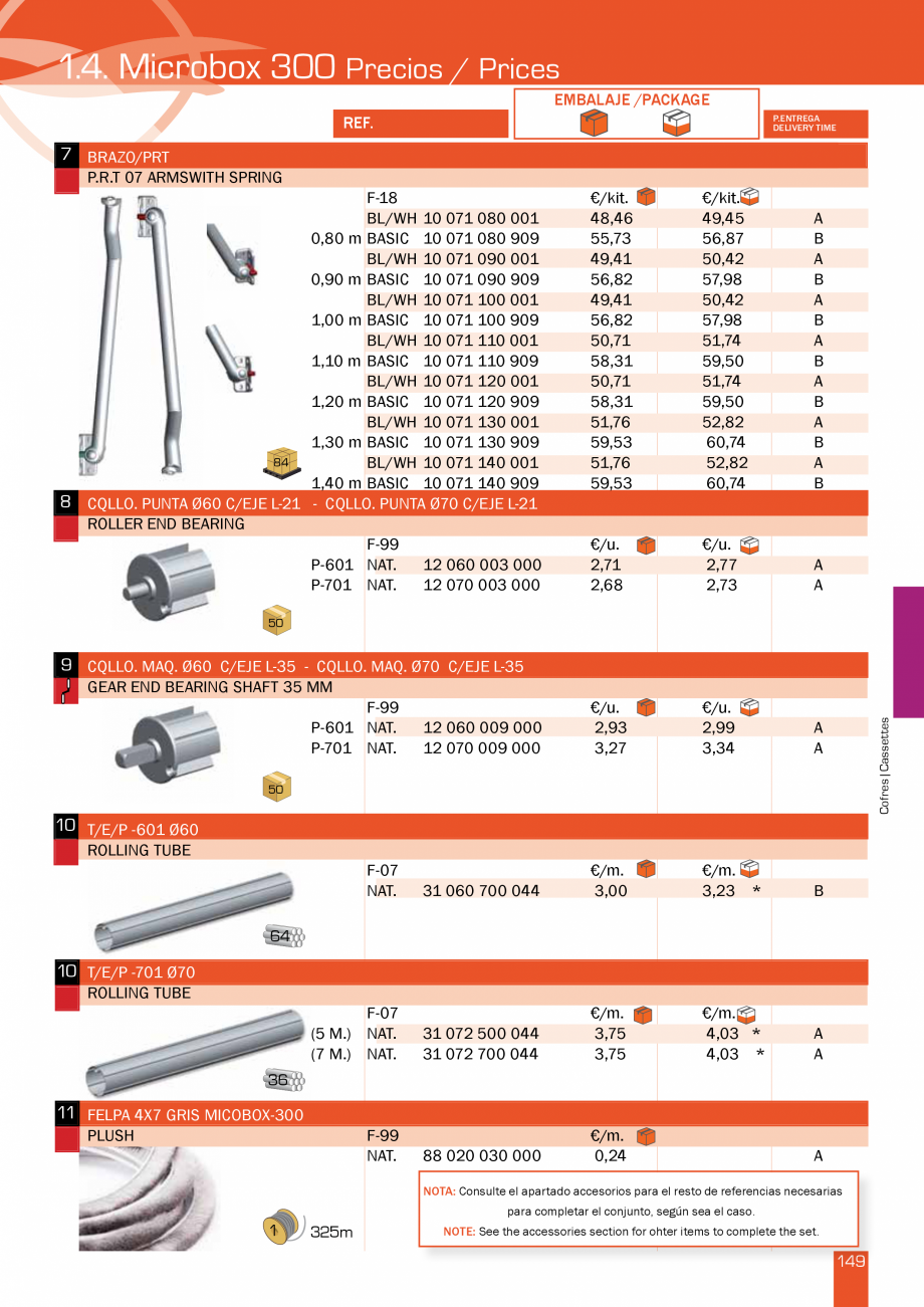 Pagina 300-Lista de preturi LLaza LLAZA Bip 300, Bip 500, Maxi Screen, Aluminiu, Lemn Catalog, brosura Engleza ...