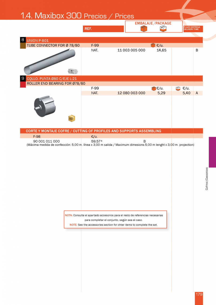 Pagina 359-Lista de preturi LLaza LLAZA Bip 300, Bip 500, Maxi Screen, Aluminiu, Lemn Catalog, brosura Engleza ...