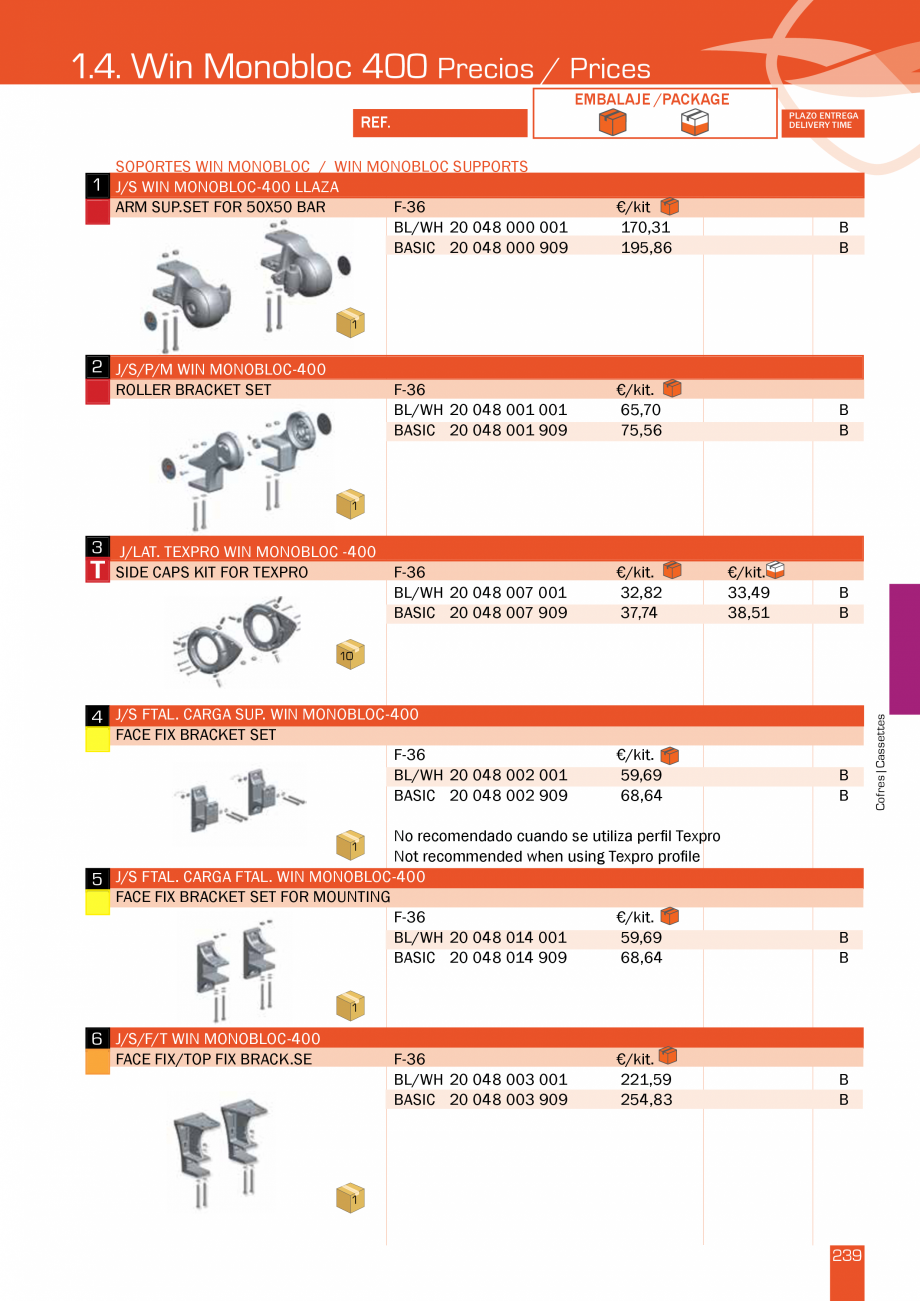 Pagina 479-Lista de preturi LLaza LLAZA Bip 300, Bip 500, Maxi Screen, Aluminiu, Lemn Catalog, brosura Engleza 