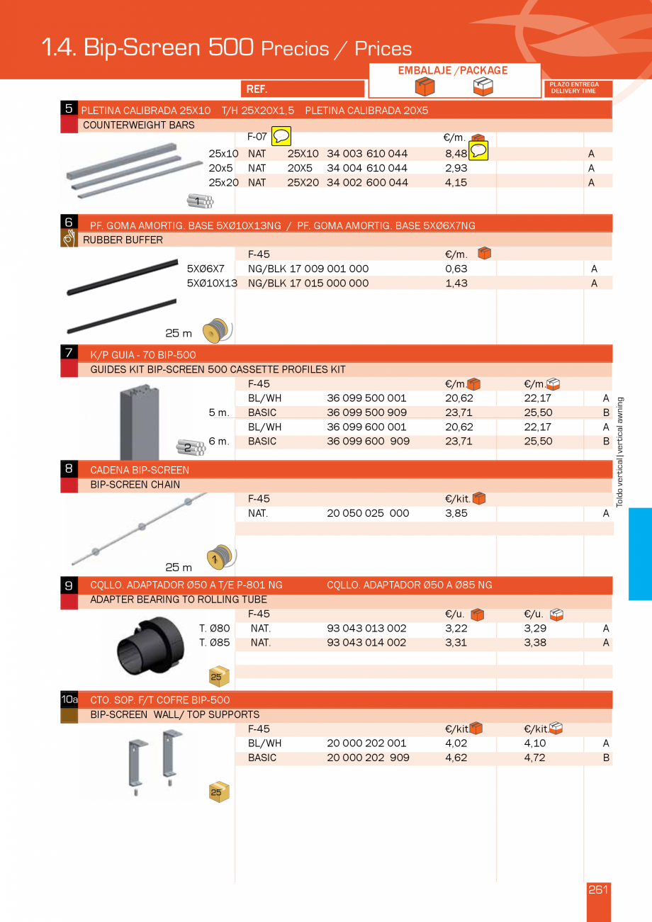 Pagina 523-Lista de preturi LLaza LLAZA Bip 300, Bip 500, Maxi Screen, Aluminiu, Lemn Catalog, brosura Engleza 