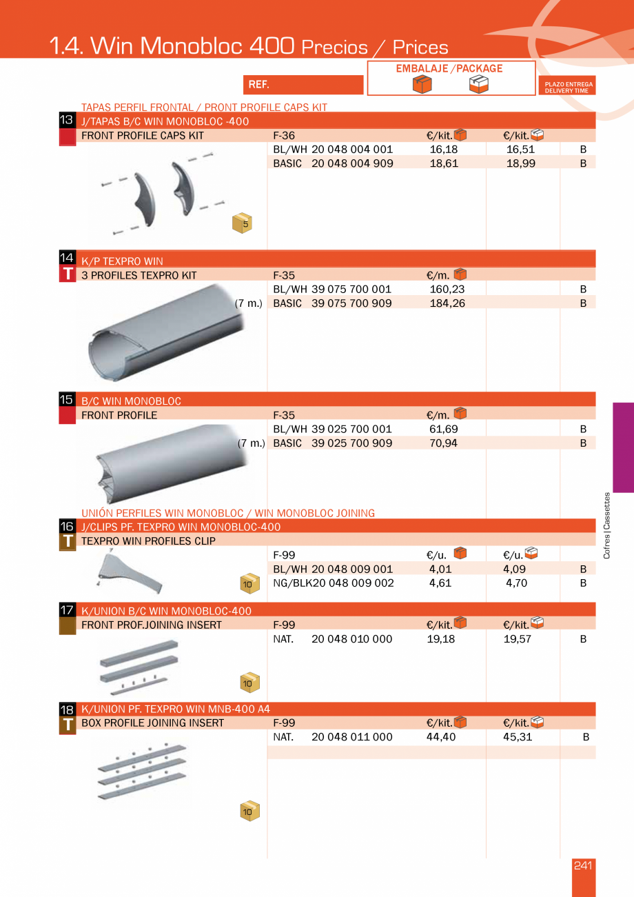 Pagina 484-Lista de preturi LLaza LLAZA Bip 300, Bip 500, Maxi Screen, Aluminiu, Lemn Catalog, brosura Engleza 