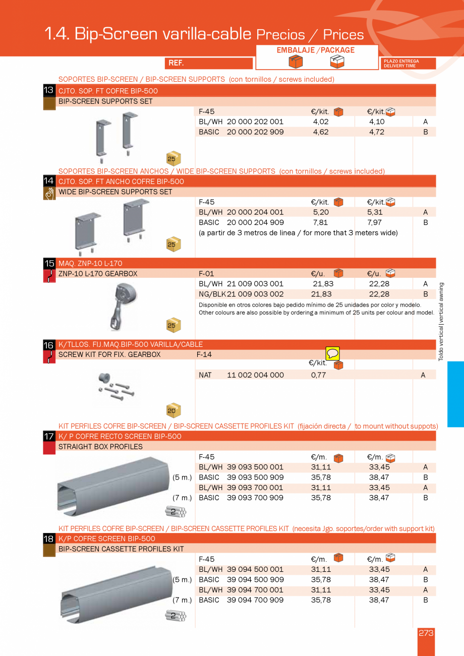 Pagina 548-Lista de preturi LLaza LLAZA Bip 300, Bip 500, Maxi Screen, Aluminiu, Lemn Catalog, brosura Engleza 